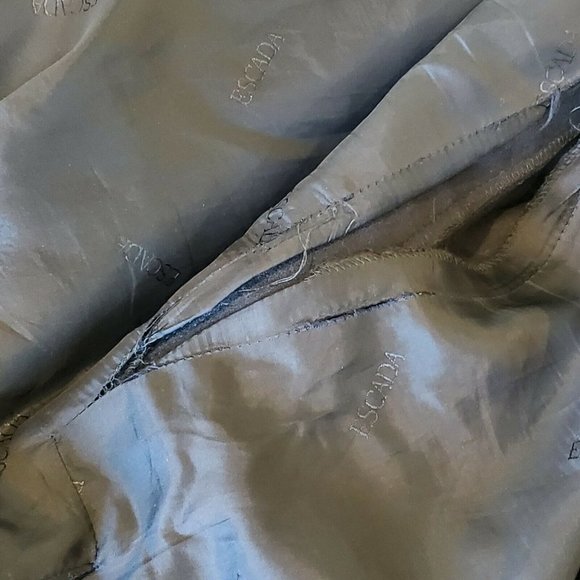 Vintage Escada Germany Navy Blue Wool Lined Midi Skirt Pockets hi rise‎ Sz Small - Picture 7 of 12